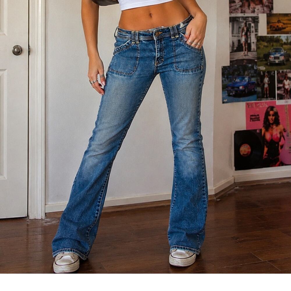Old Navy Bootcut Jeans Size 10 Stretch Ultra Low Rise Y2K 2000s Vintage 90s